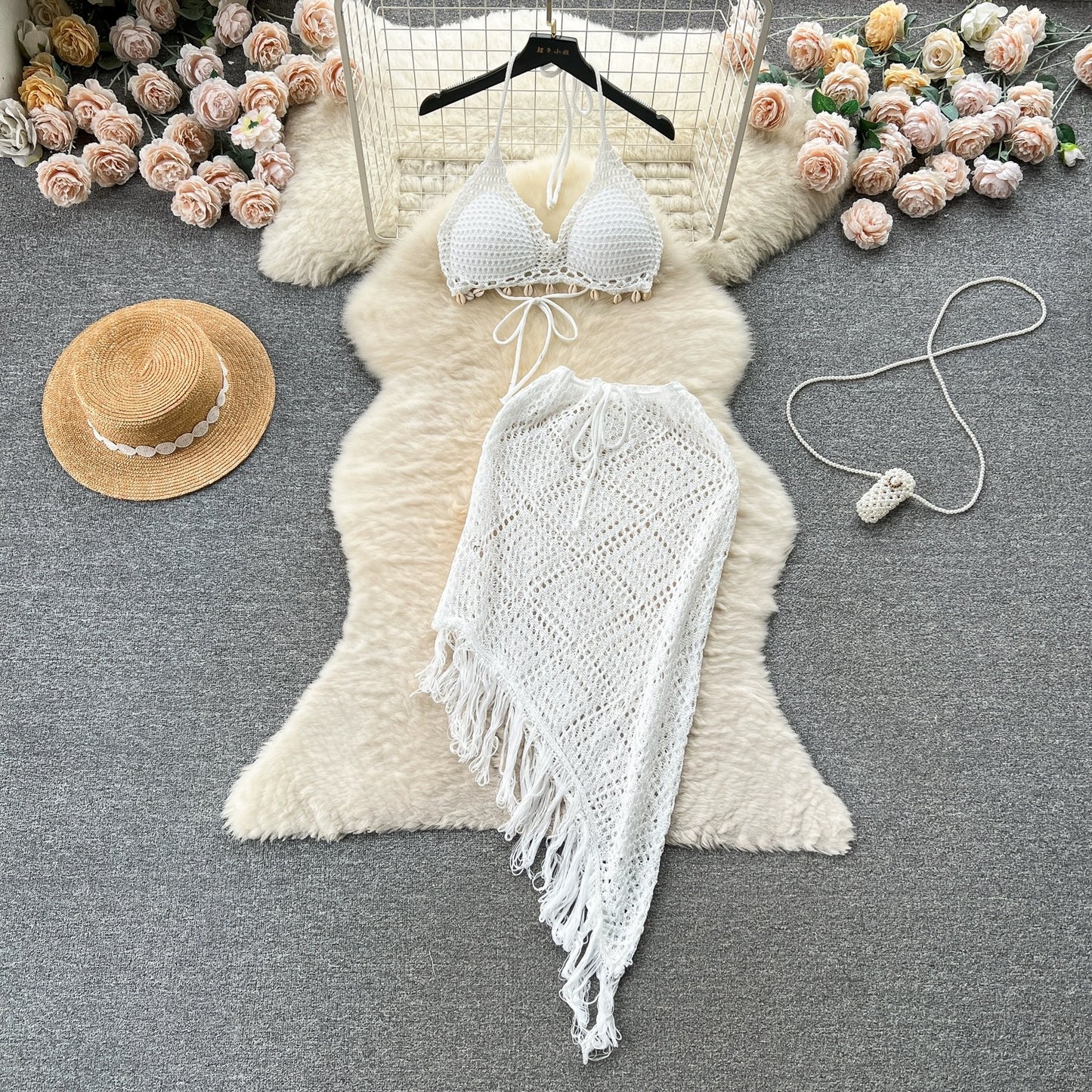 Women's Fashion Skirt Knitted Two-piece