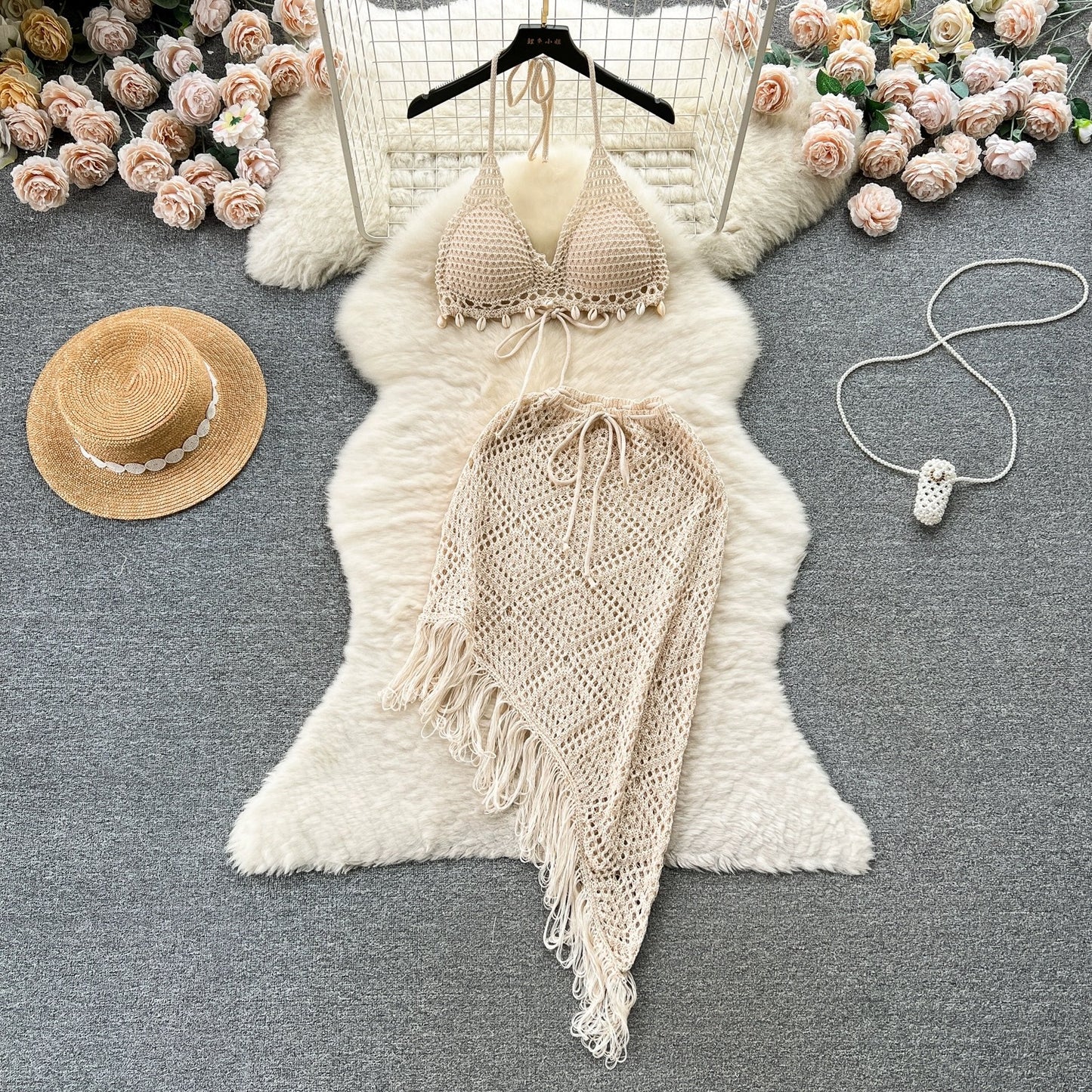 Women's Fashion Skirt Knitted Two-piece
