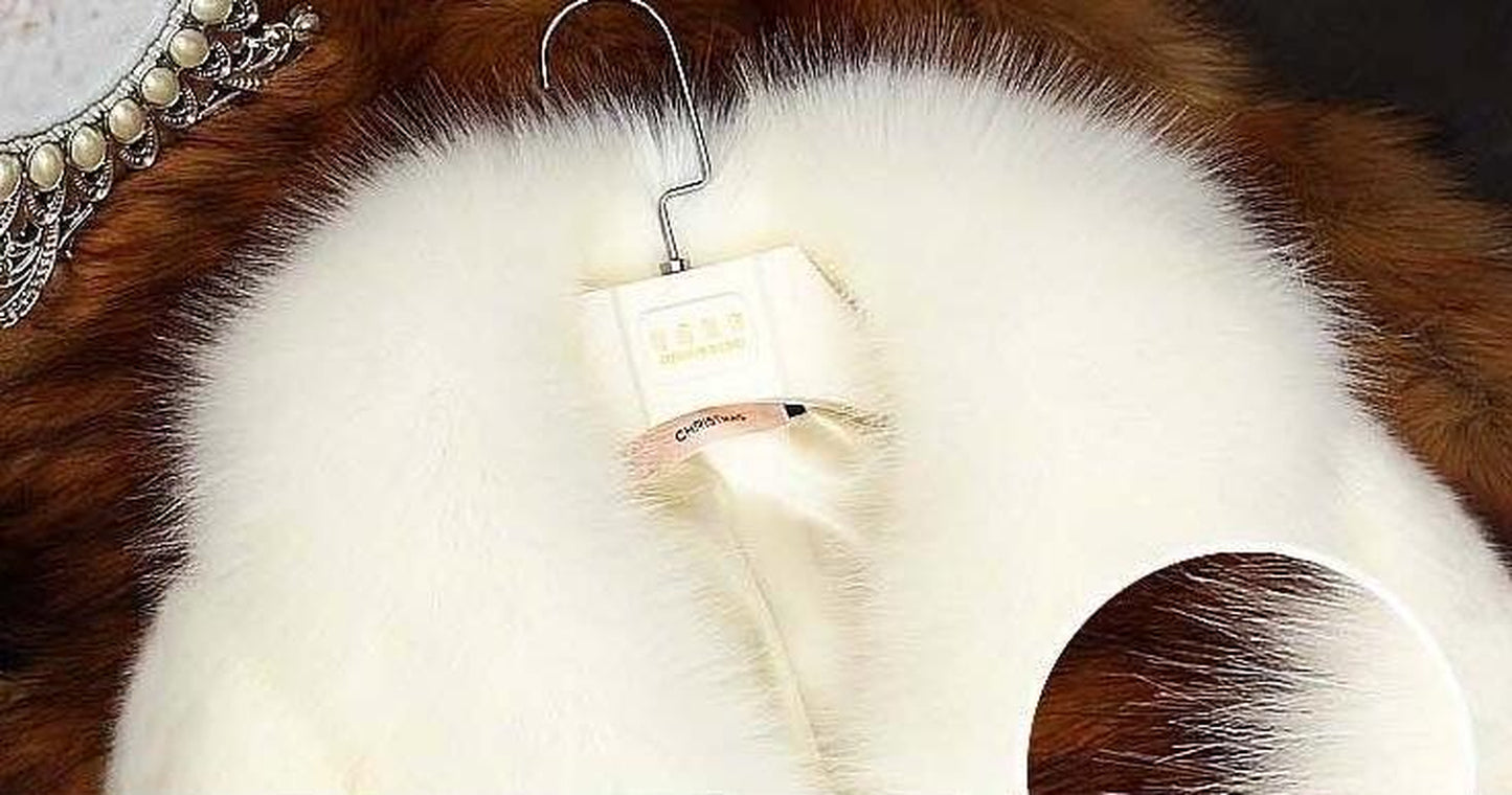 Fashion and Simple Women'S Short Long-Sleeved Fur Coat