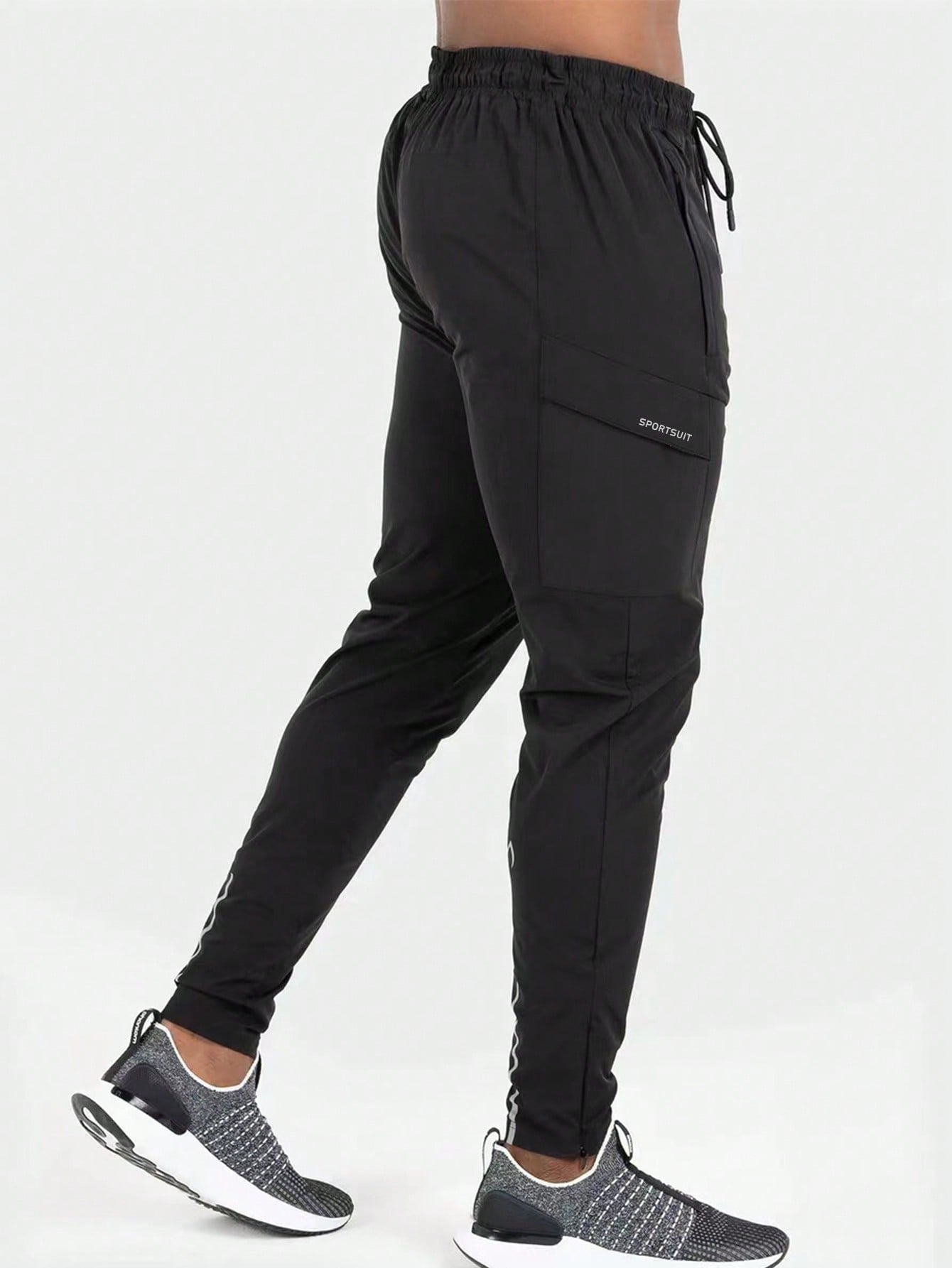 SHEIN Sport Corelite Men Drawstring Waist Flap Pocket Side Sports Pants