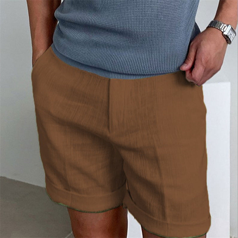 Men's Slant Pockets Pure Color Comfort Breathable Workout Shorts