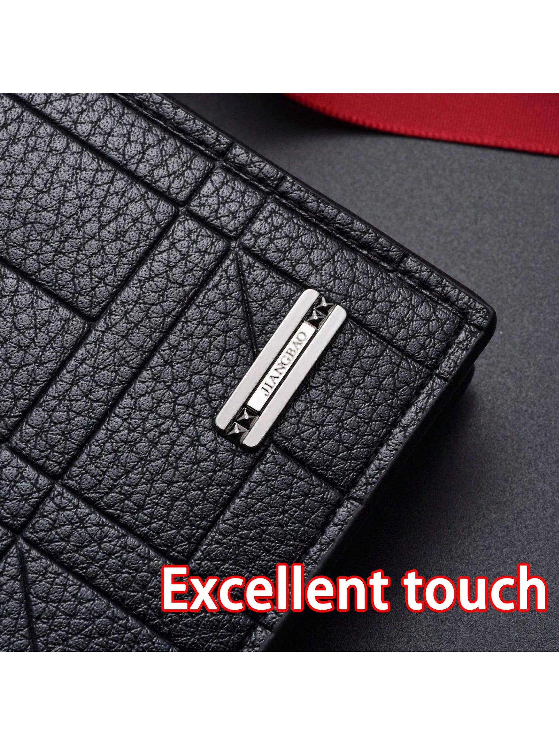 1Pc Men'S Short Wallet with Large Capacity & Multiple Card Slots