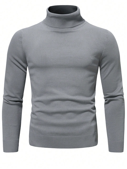 Manfinity Homme Men Solid Turtleneck Sweater