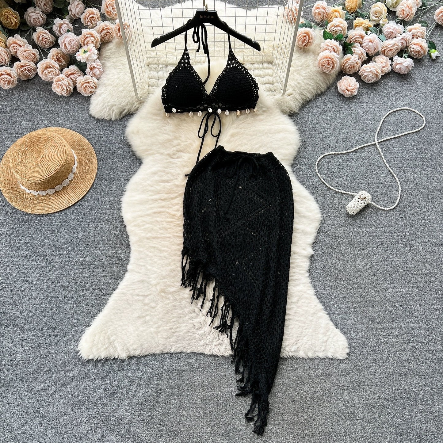 Women's Fashion Skirt Knitted Two-piece
