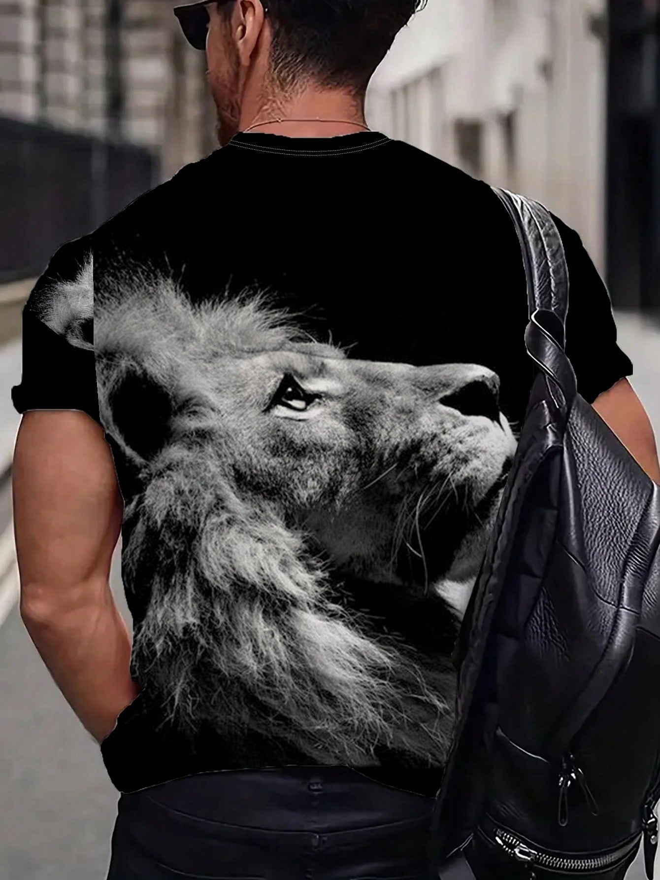 Men plus Lion Print Sweatshirt