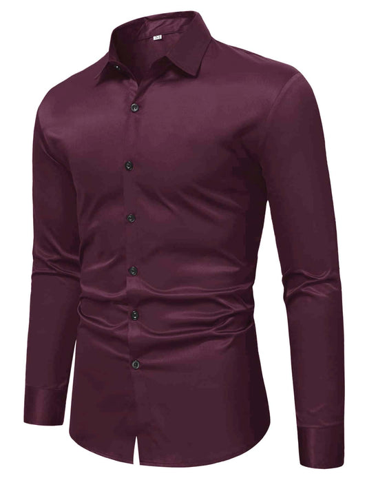 Manfinity Mode Men Button Front Solid Shirt