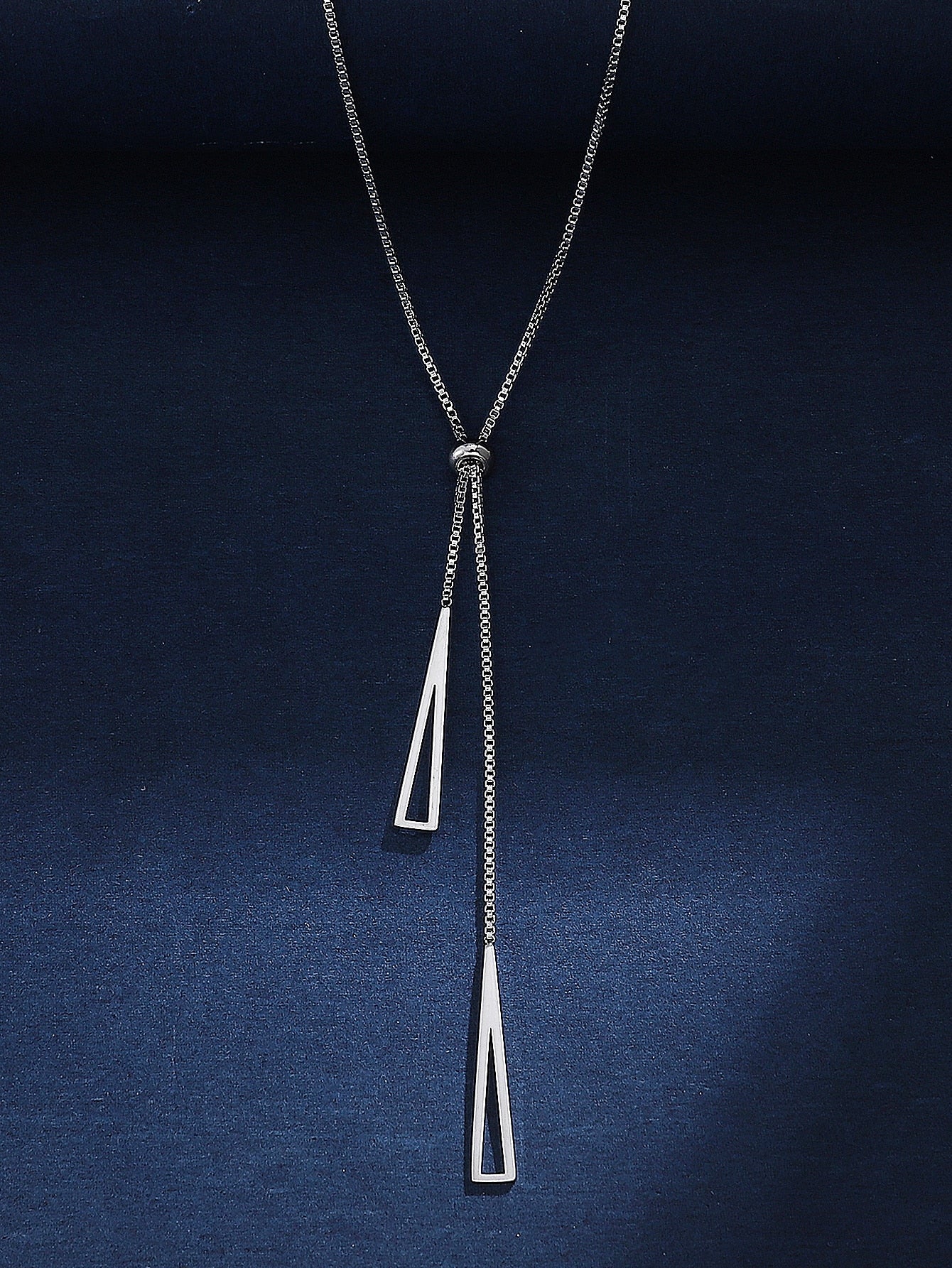 1Pc Geometric Charm Y Lariat Necklace, Stainless Steel Jewelry