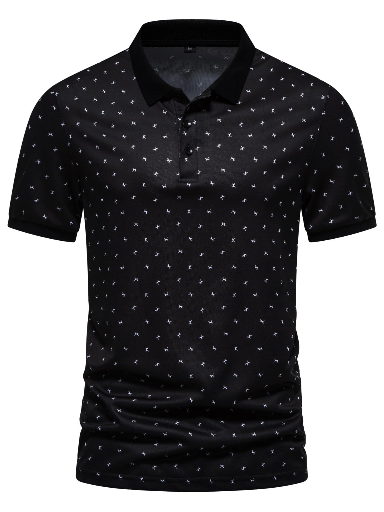 Manfinity Homme Men Allover Print Polo Shirt