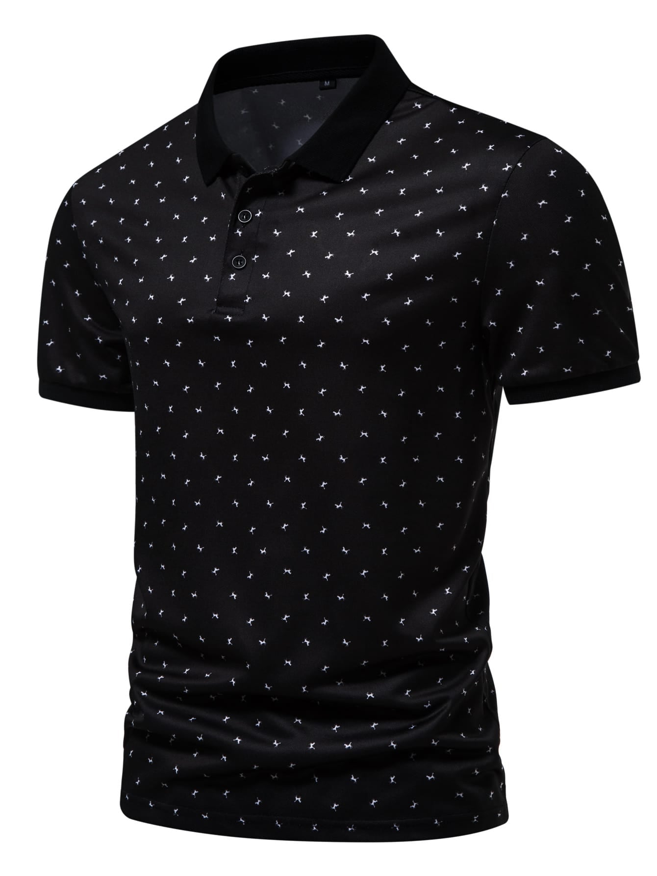 Manfinity Homme Men Allover Print Polo Shirt